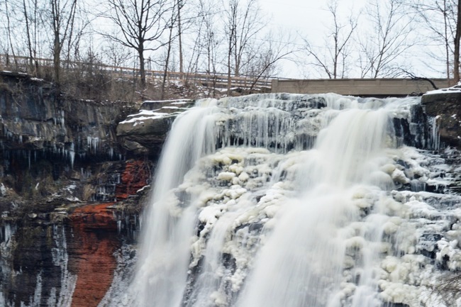 Brandywine Falls in winter Ohio.org